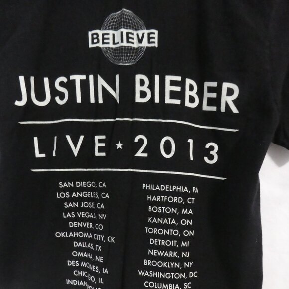 JUSTIN BIEBER - BELIEVE - Live 2013 - North American Tour | Black Tee - T-Shirt - Picture 13 of 16